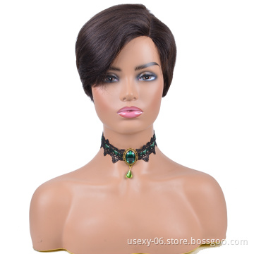 Wholesale Virgin Cuticle Aligned 100% Hair Human Hair Wigs Pixie Cut Short Brazilian Hair pixie wigs